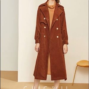 New Corduroy trench coat size L